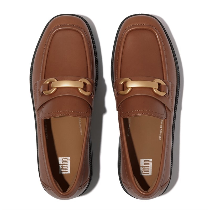 FitFlop Luma masywne skórzane półbuty na koturnie dla niej kolor głęboki brąz – zdjęcie  3