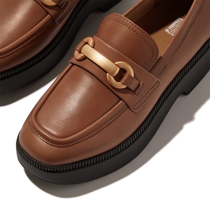 FitFlop Luma masywne skórzane półbuty na koturnie dla niej kolor głęboki brąz – zdjęcie  4