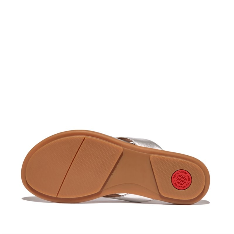 FitFlop Dames Gracie Leren Slippers Zilver - Afbeelding 2