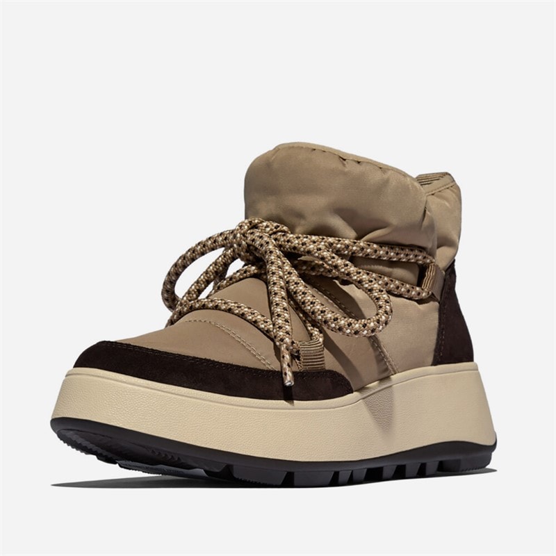 FitFlop F-Mode biofleece siatkowe botki na flatformie dla niej kolor ciemnoszary – zdjęcie  1