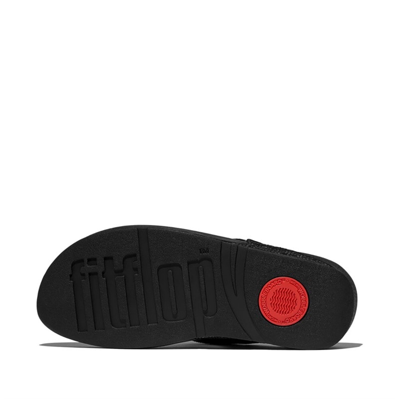 FitFlop Dames Lulu Gekreukelde Shimmer Teenpost Sandalen Metallic Black - Afbeelding 5