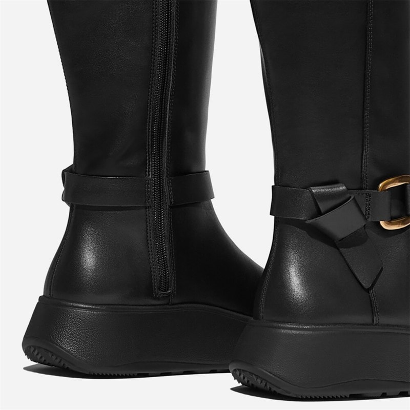 FitFlop Damen F Mode Quadratischer Ring Flatform Hohe Stiefel Schwarz - Bild 3