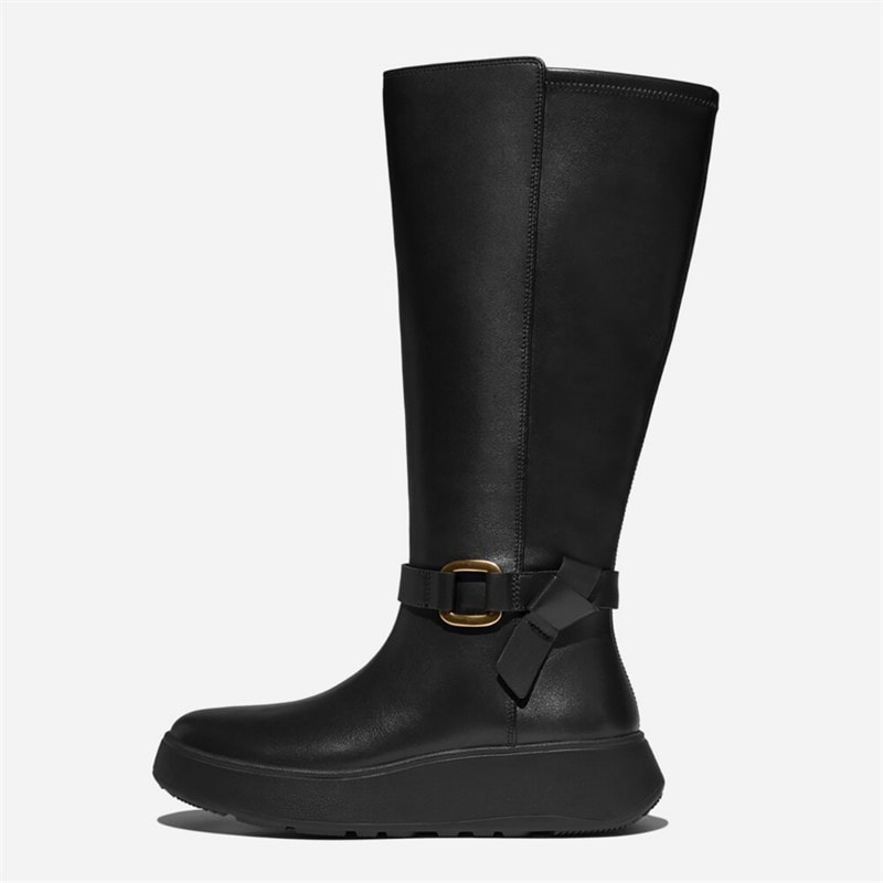 FitFlop Damen F Mode Quadratischer Ring Flatform Hohe Stiefel Schwarz - Bild 5
