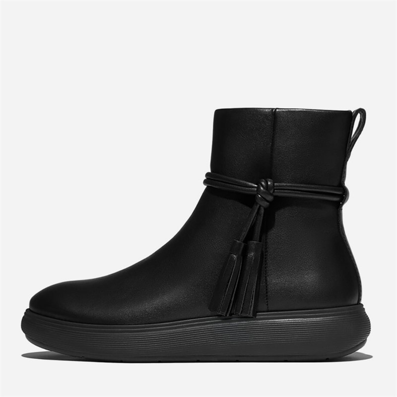 FitFlop IQ Comff krótkie botki z frędzlami dla niej kolor All Black – zdjęcie  5