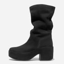 FitFlop Dames Plateau Laaghangende Suède Laarsjes All Black