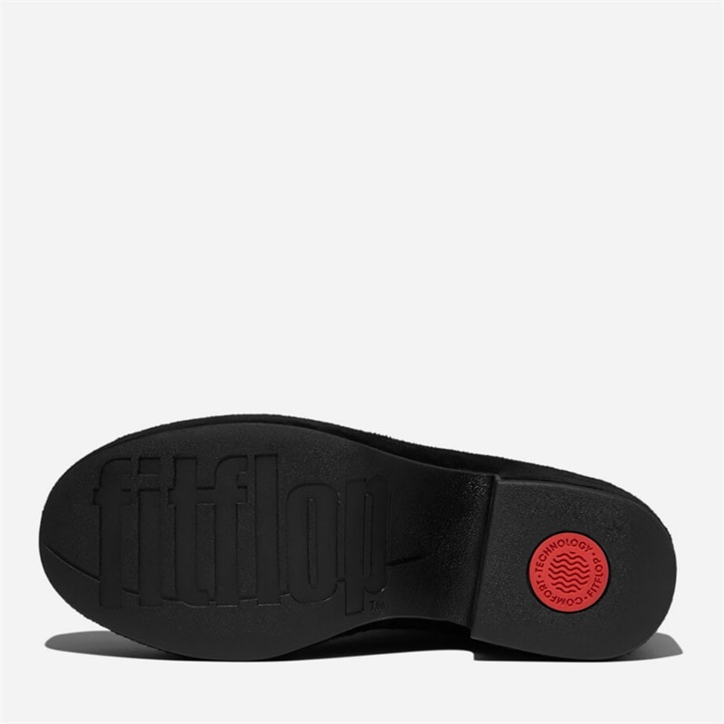 FitFlop Dames Plateau Laaghangende Suède Laarsjes All Black - Afbeelding 2