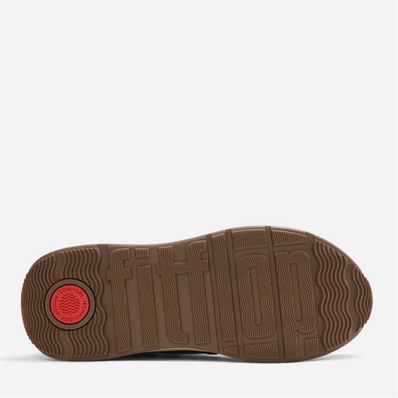 FitFlop F-Mode sznurowane botki z pluszowym kołnierzem dla niej kolor Desert Tan – zdjęcie  2