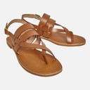 GEOX Sandales Plates Femme Maddalusia Camel