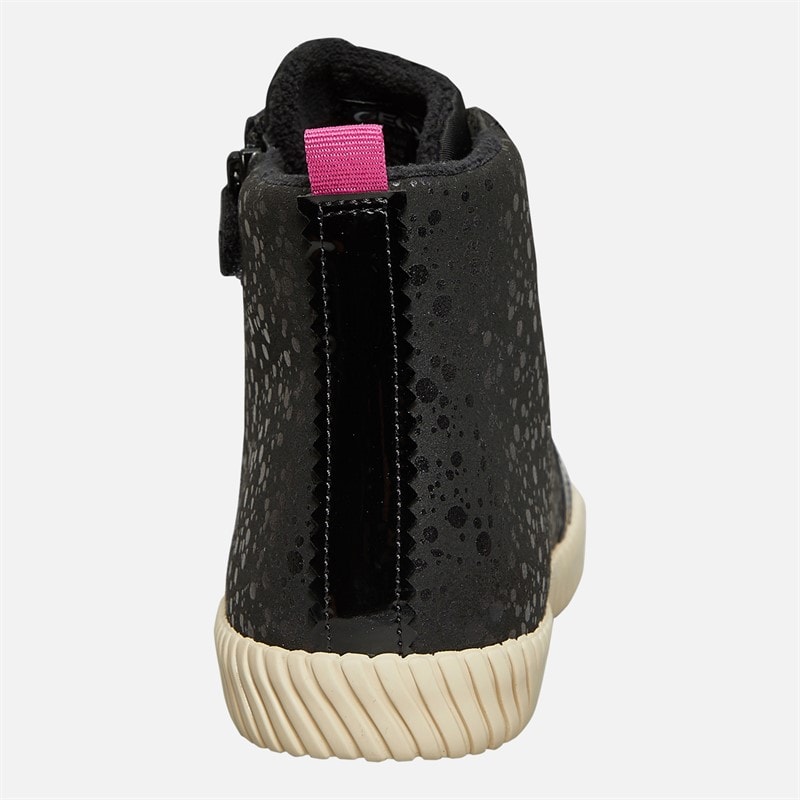 GEOX Junior Meisjes Mirroless Zip Hoge Top Sneakers Zwart - Afbeelding 3