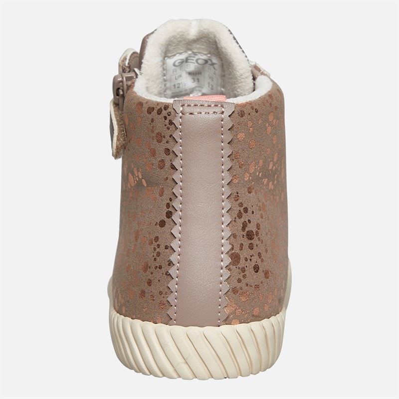 GEOX Fille Mirroless Zip Hi Top Baskets Dark Beige - Image 3