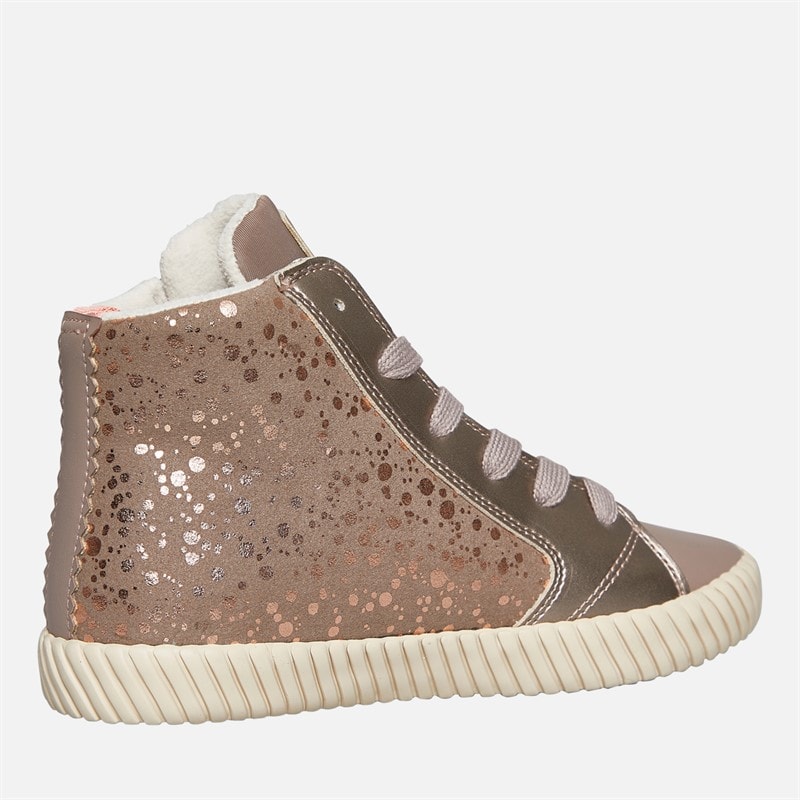 GEOX Fille Mirroless Zip Hi Top Baskets Dark Beige - Image 5