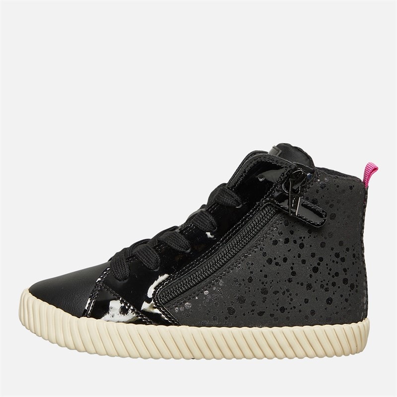 GEOX Meisjes Mirroless Zip Hi Top Sneakers Zwart