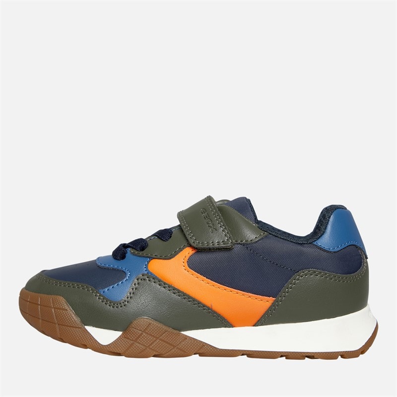 GEOX Jongens Rann Trainers Military/Oranje