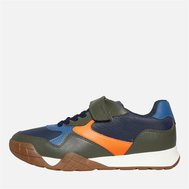 GEOX Junior Jongens Rann Trainers Military/Oranje