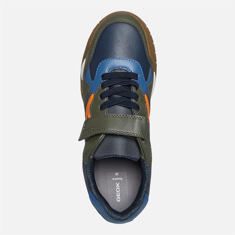 GEOX Junior Jongens Rann Trainers Military/Oranje - Afbeelding 4