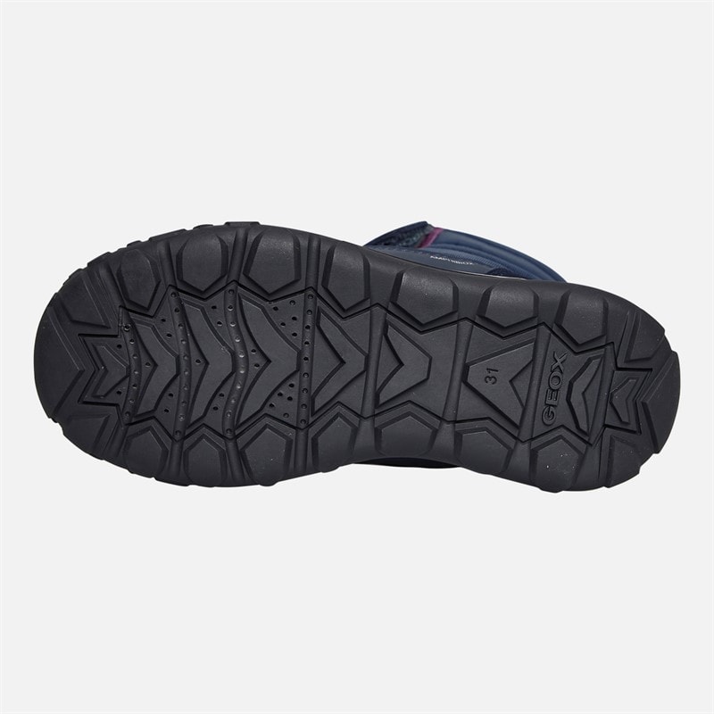 GEOX Mädchen Trekkyup Zweifach Riemen Fell gefütterte Stiefel Marineblau/Lila - Bild 2