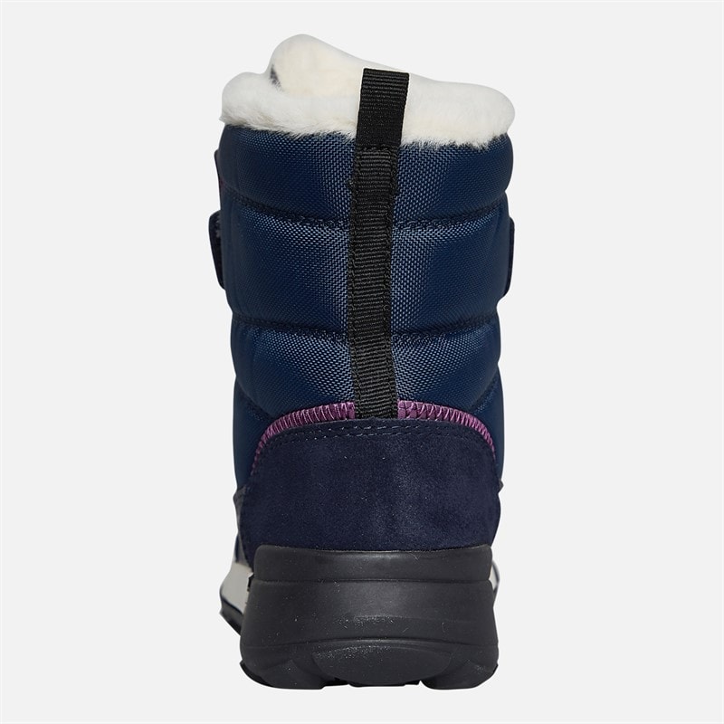 GEOX Mädchen Trekkyup Zweifach Riemen Fell gefütterte Stiefel Marineblau/Lila - Bild 3