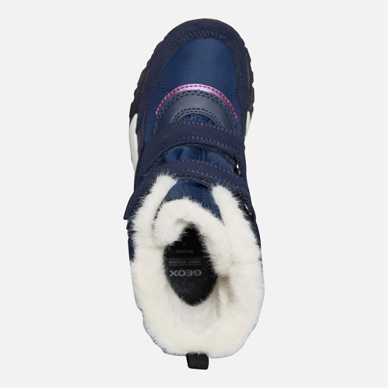 GEOX Mädchen Trekkyup Zweifach Riemen Fell gefütterte Stiefel Marineblau/Lila - Bild 4