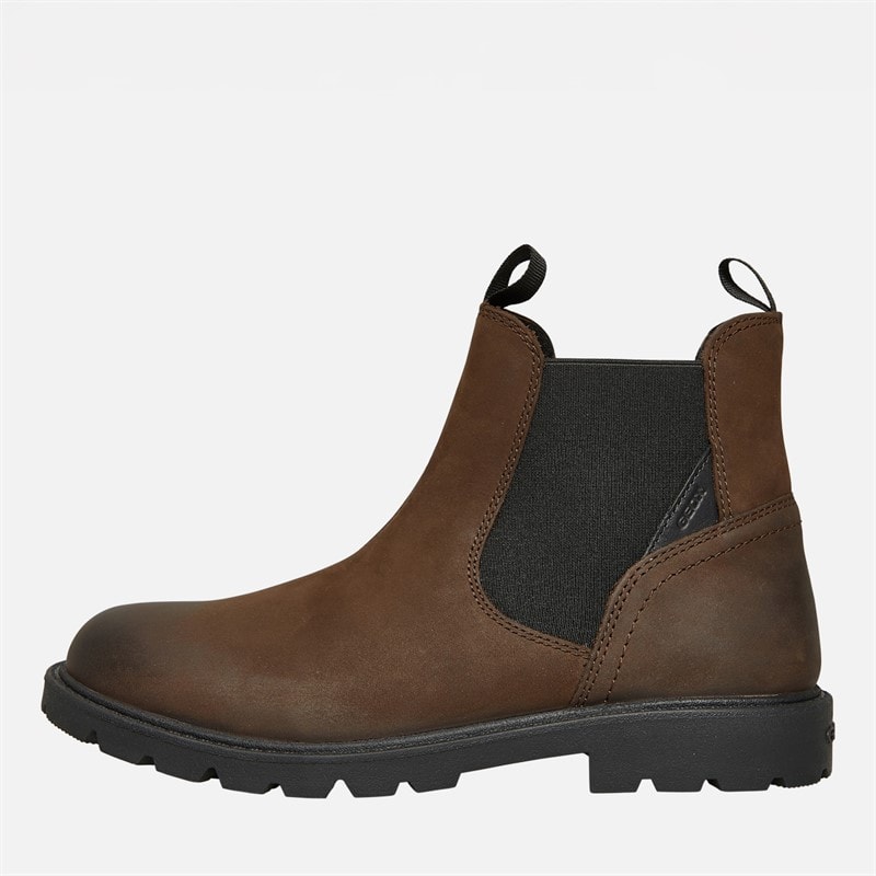 GEOX Junior Jongens Shaylax Chelsea Boots Koffie / Zwart