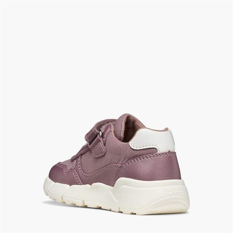 GEOX Baby Meisjes Flextyper Klittenband Sneakers Donkerroze/Zilver - Afbeelding 3