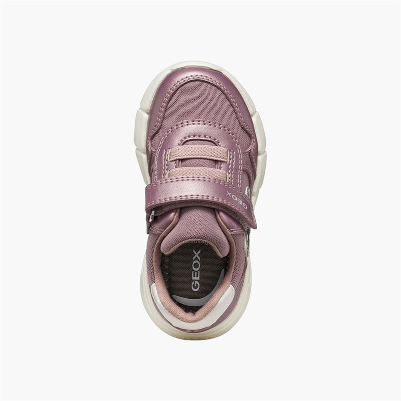 GEOX Baby Meisjes Flextyper Klittenband Sneakers Donkerroze/Zilver - Afbeelding 4