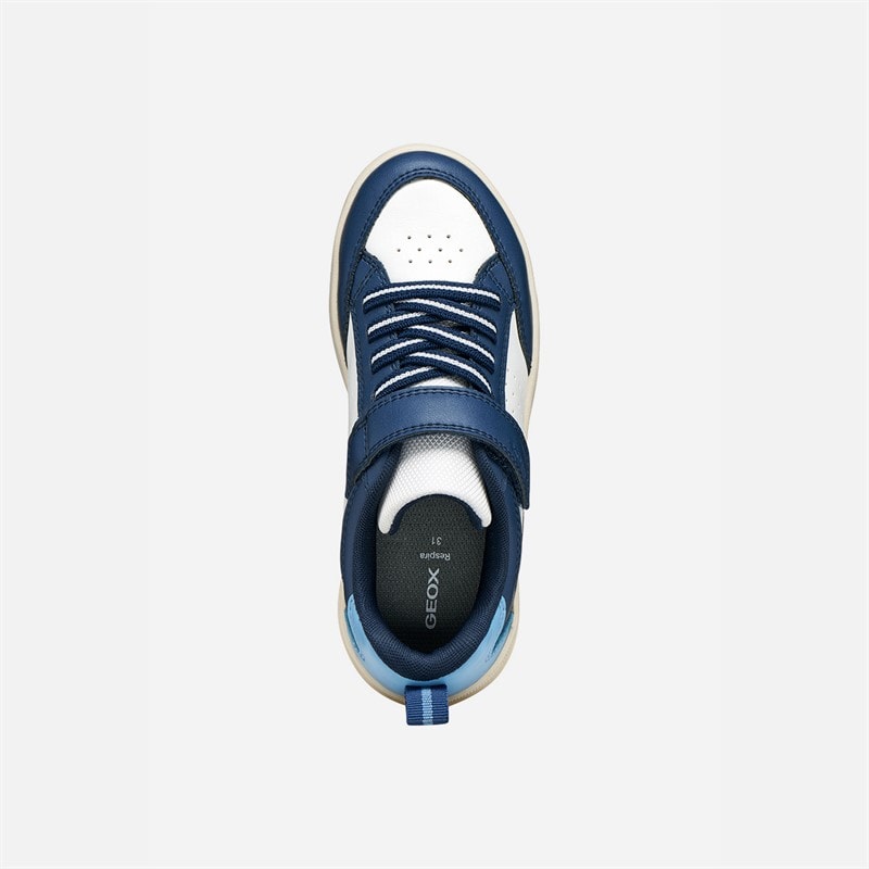 GEOX Washiba sneakersy dla chłopca kolor Biały/Navy – zdjęcie  4