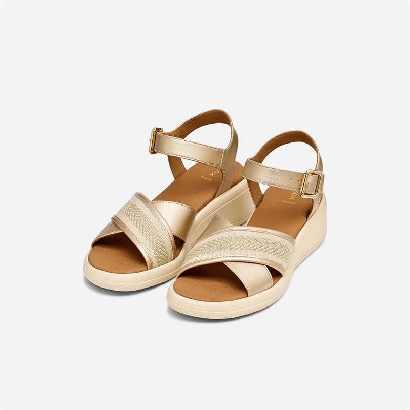 GEOX Damen Melciona Sandalen Hellgold/Papyrus Lt Gold/Papyrus - Bild 3