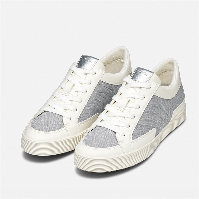 GEOX Baskets Blomiee Métalliques Femme Silver/Optic White - Image 3