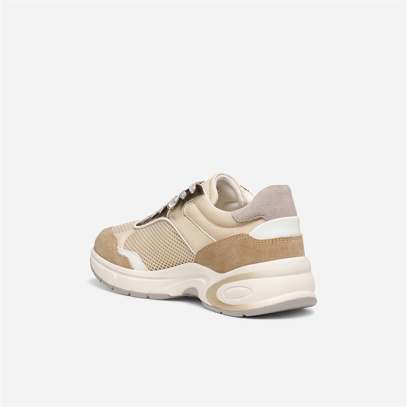 GEOX Dames Zarvia Sneakers Papyrus/Wit - Afbeelding 3