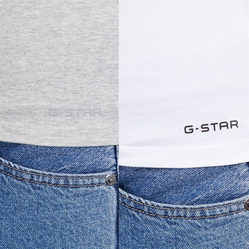 G-STAR Dames Set van 2 Hemden Bright White/Light Grey Marl - Afbeelding 3