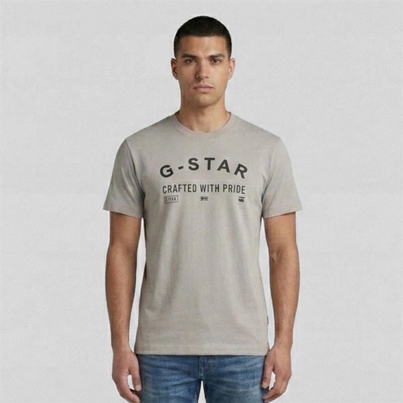 G-STAR Heren Borst Logo T-shirt Grijs