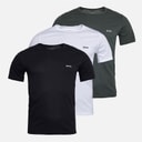 BOSS Heren Drie Pack T-shirts Wit/Light Grey/Charcoal