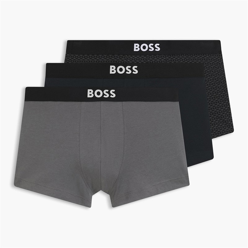 Hugo Boss Heren Boss One Drie Pack Onderbroeken Open Grey - Afbeelding 1