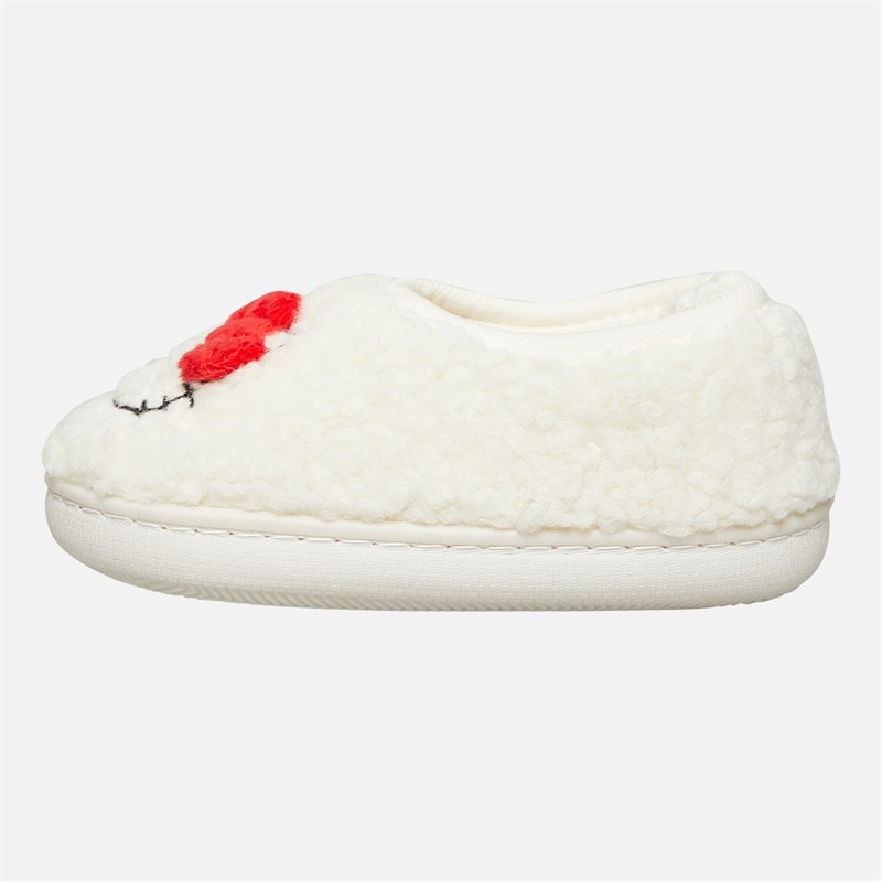 Hello Kitty Meisjes Volledige Borg Pantoffels Wit / Rood - Afbeelding 2