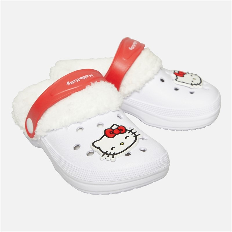 Hello Kitty Baby Meisjes Gevoerde Klompen Wit / Rood - Afbeelding 1