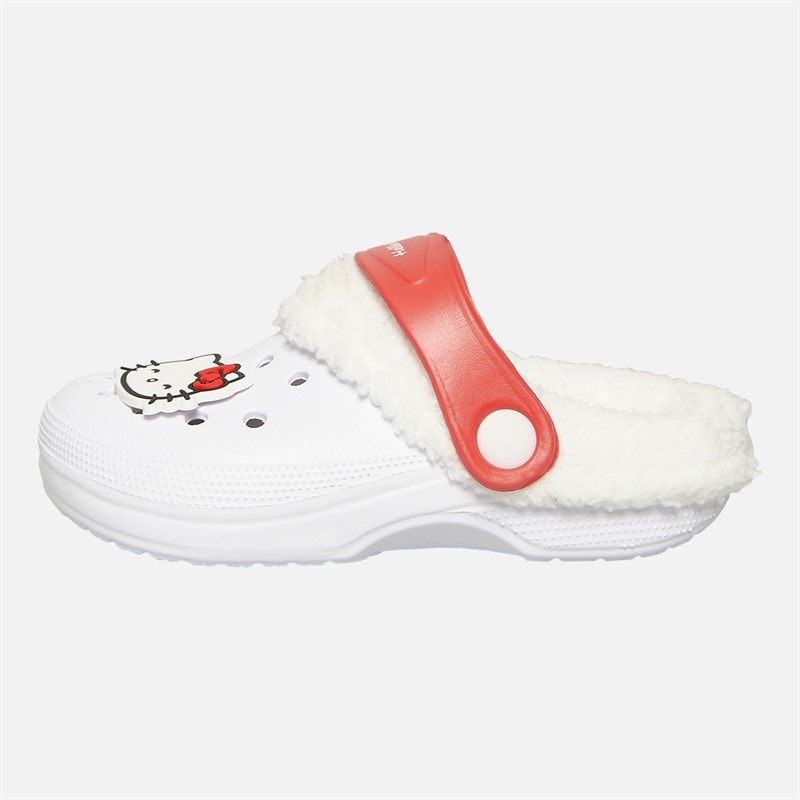 Hello Kitty Baby Meisjes Gevoerde Klompen Wit / Rood - Afbeelding 2