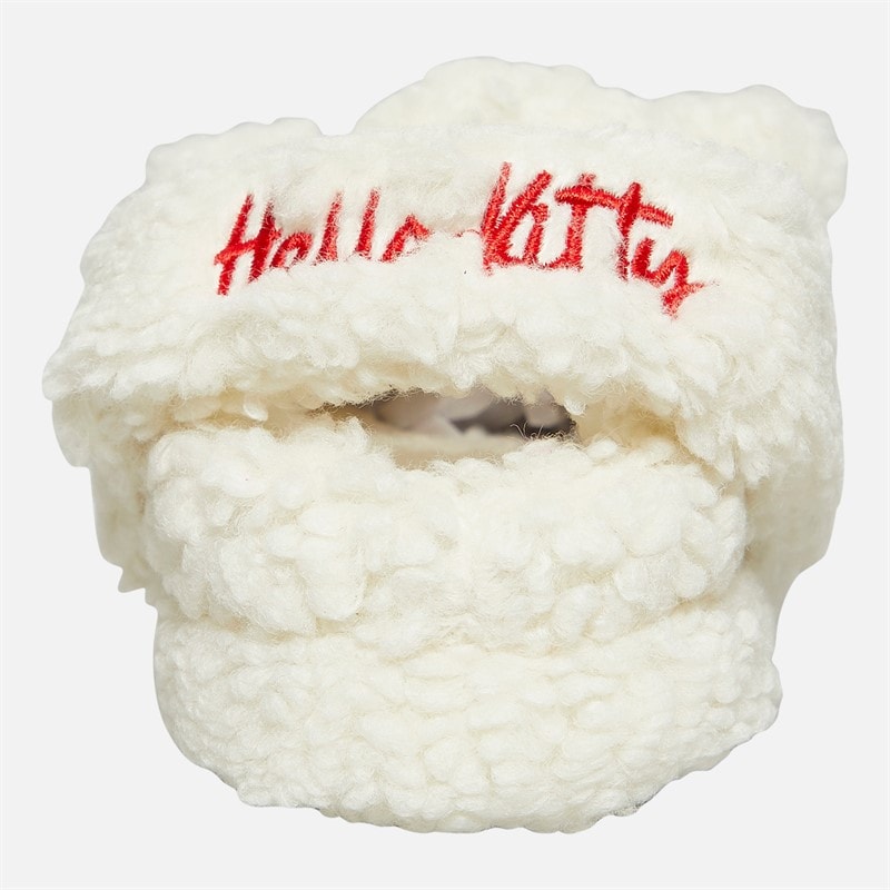Hello Kitty Meisjes Witte Borg Pantoffels Wit / Rood - Afbeelding 4