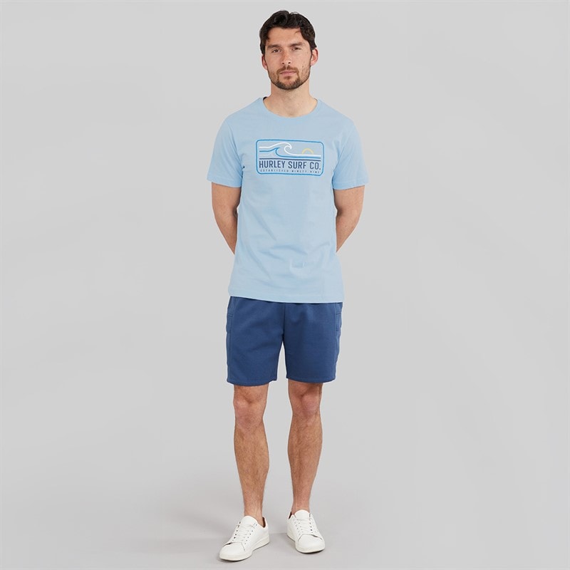Hurley Herren Wave Grafik T Shirt Baby Blue - Bild 4