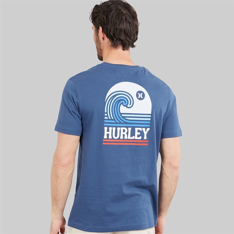 Hurley T-shirt graphique Homme vague de surf Industrial Blue - Image 3