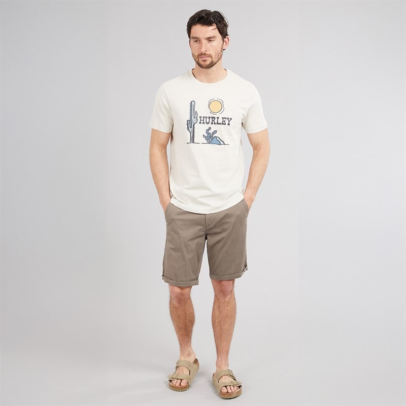 Hurley Heren Badlands Grafische T-shirt Ivory - Afbeelding 4