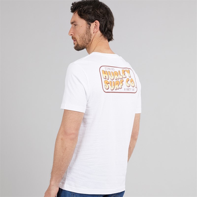 Hurley Herren Wild Rider Grafik T-Shirt White Traditional - Bild 3