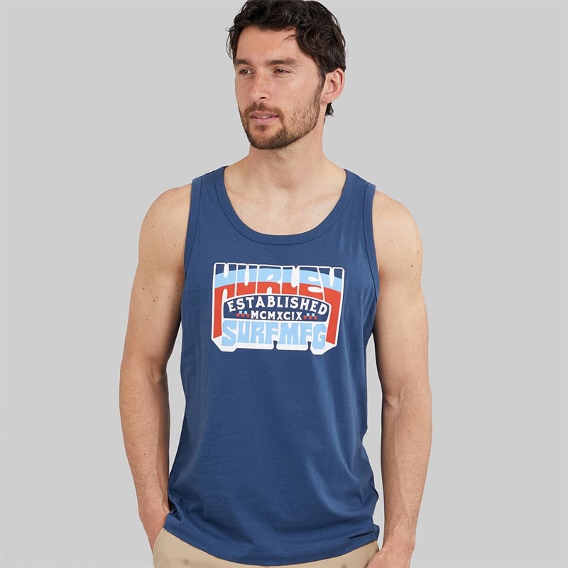 Hurley Heren Cru Grafisch Vest Industrial Blue