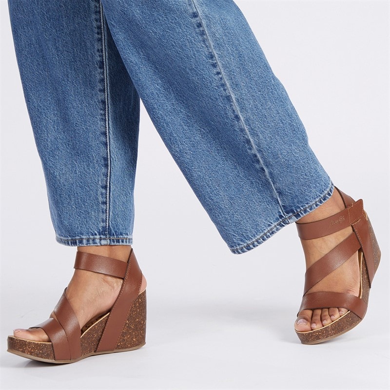 Blowfish Dames Hydra Sandalen met Sleehak Tan - Afbeelding 5