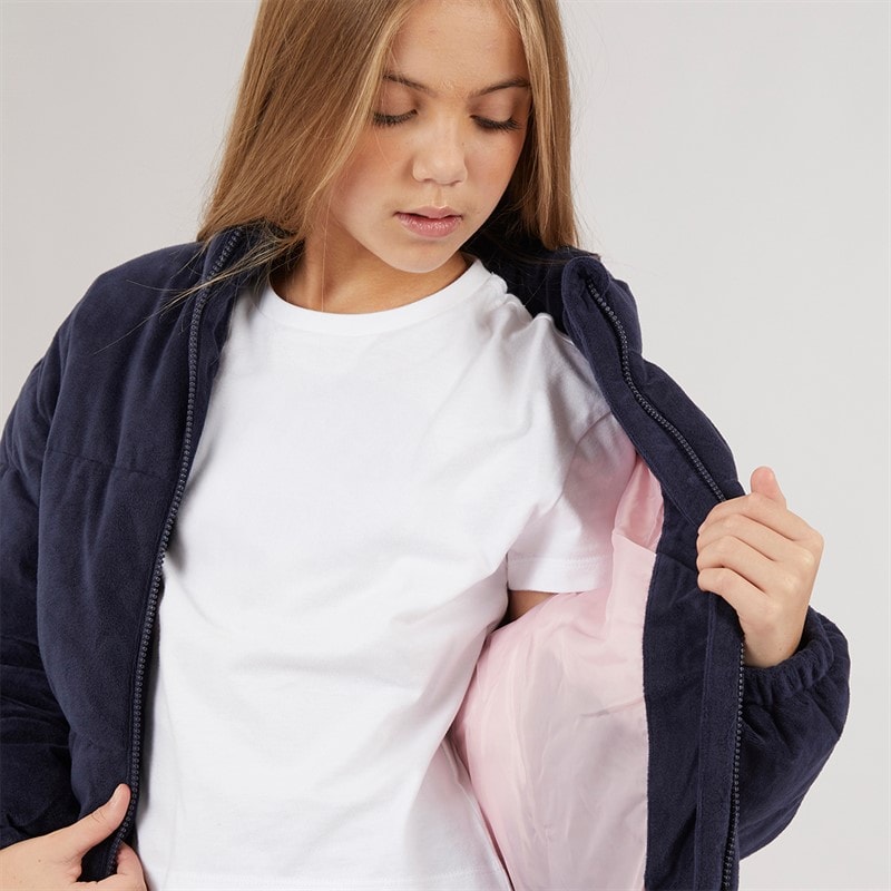 Juicy Couture Meisjes Fluwelen Pufferjas met Trechterhals Nachtelijke Hemel - Afbeelding 3