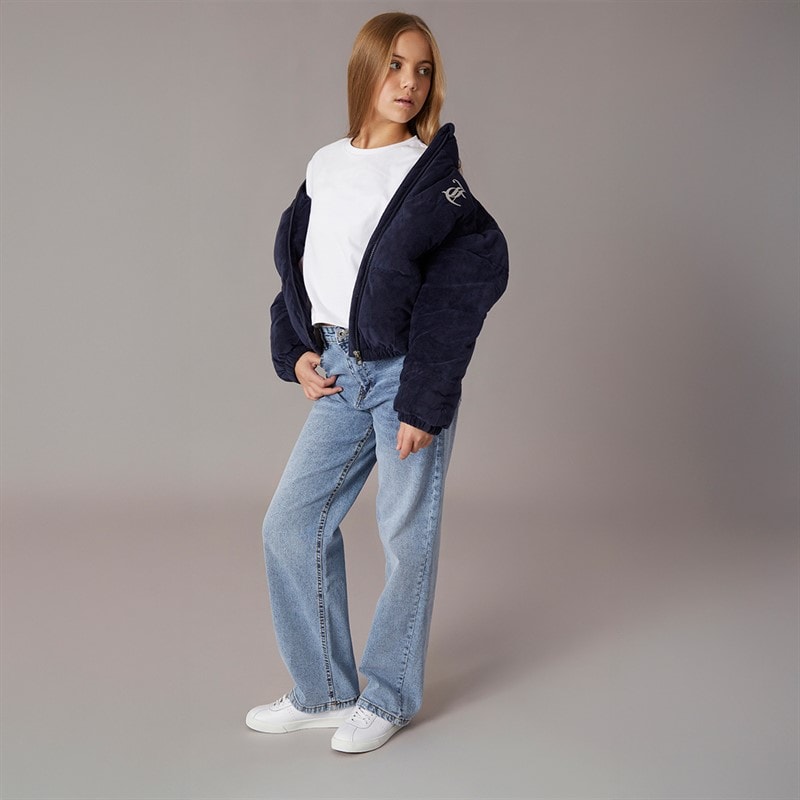 Juicy Couture Meisjes Fluwelen Pufferjas met Trechterhals Nachtelijke Hemel - Afbeelding 4