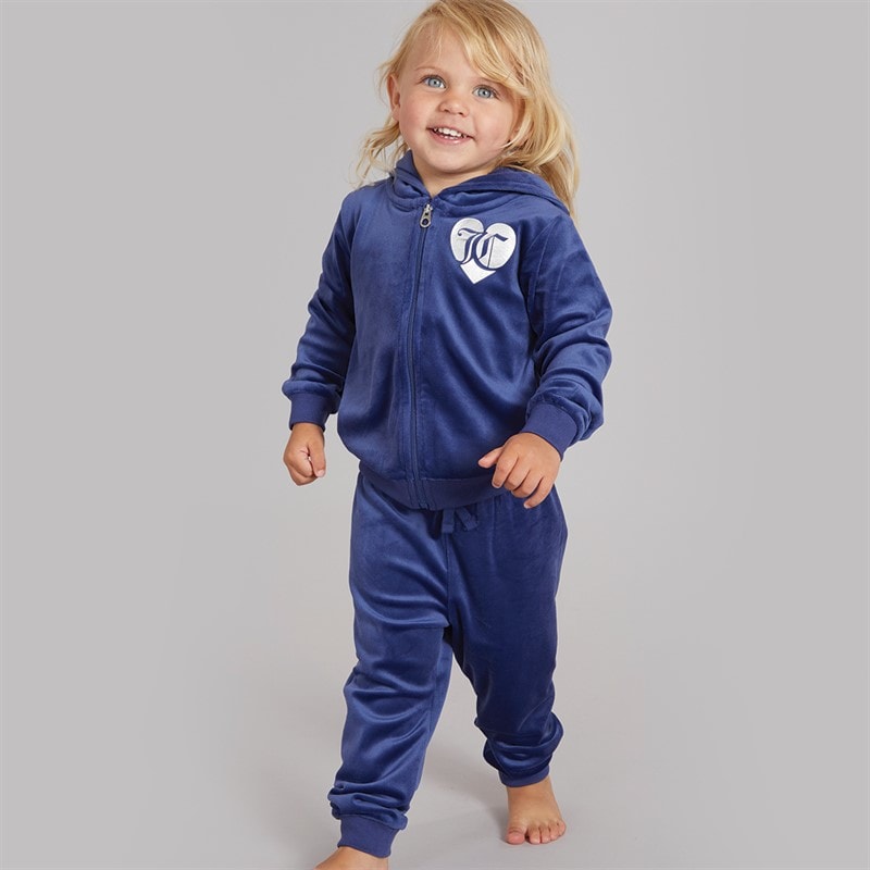 Juicy Couture Baby Meisjes velours hart logo trainingspak blauw
