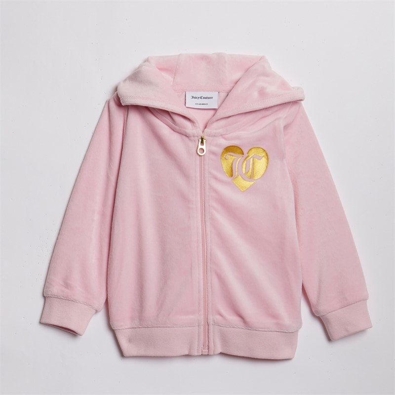 Juicy Couture Baby Meisjes velours hart logo trainingspak amandelbloesem - Afbeelding 3