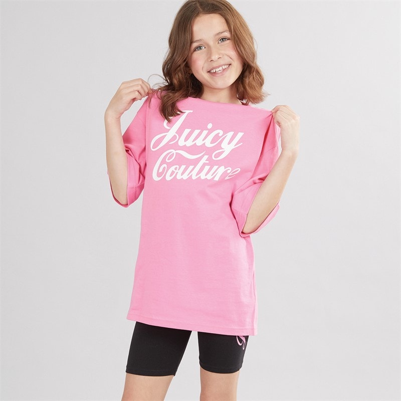 Juicy Couture Ensemble t-shirt boyfriend et short de cyclisme avec inscription Fille Noir - Image 3