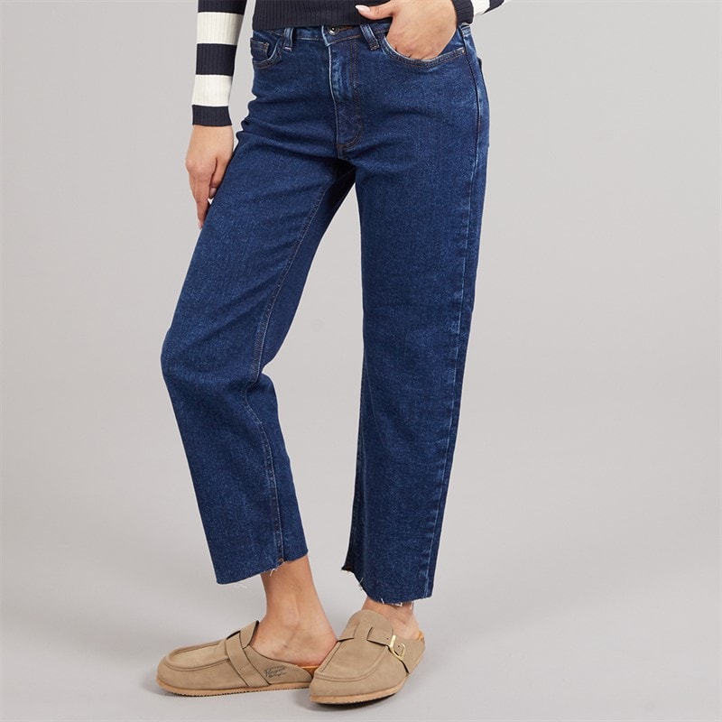 Jacqueline De Yong Dames Lullu Rechte Jeans Dark Blue Denim