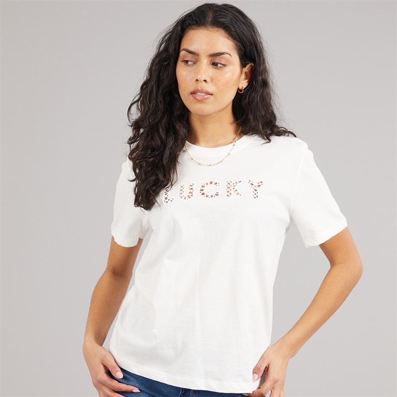 Jacqueline De Yong Selma T-shirt dla niej kolor Cloud Dancer – zdjęcie  3